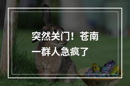 突然关门！苍南一群人急疯了