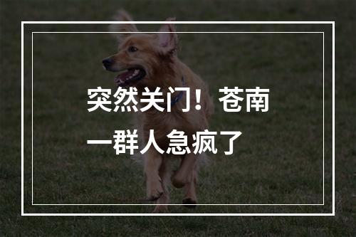 突然关门！苍南一群人急疯了