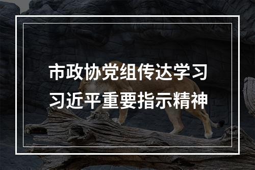 市政协党组传达学习习近平重要指示精神