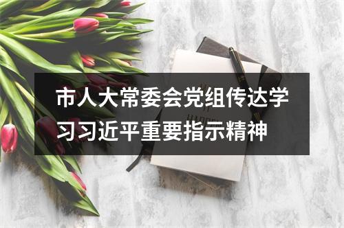 市人大常委会党组传达学习习近平重要指示精神