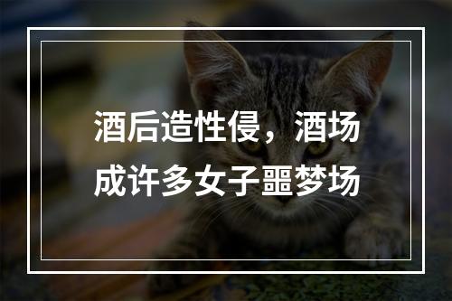 酒后造性侵，酒场成许多女子噩梦场