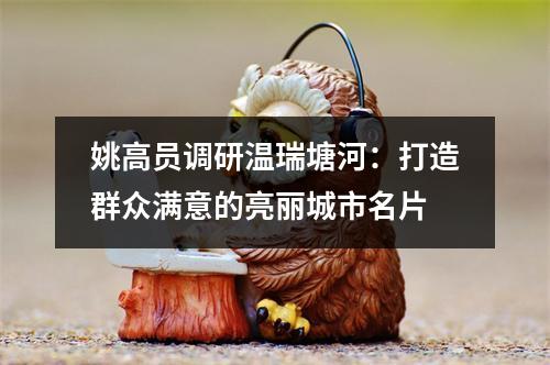 姚高员调研温瑞塘河：打造群众满意的亮丽城市名片