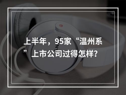 上半年，95家“温州系”上市公司过得怎样？