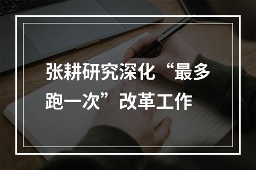 张耕研究深化“最多跑一次”改革工作