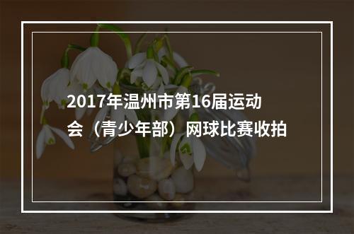 2017年温州市第16届运动会（青少年部）网球比赛收拍