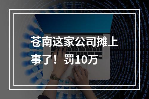 苍南这家公司摊上事了！罚10万