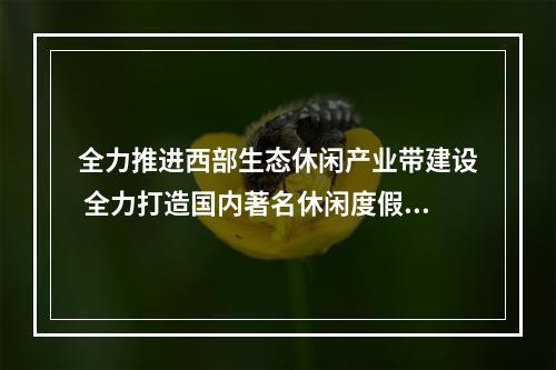 全力推进西部生态休闲产业带建设 全力打造国内著名休闲度假目的地