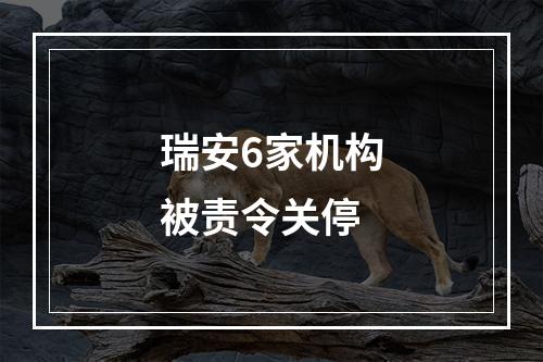 瑞安6家机构被责令关停