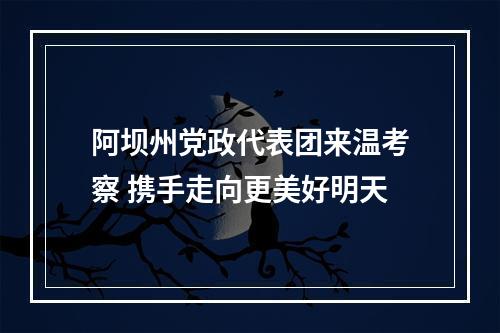 阿坝州党政代表团来温考察 携手走向更美好明天