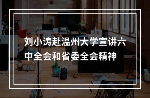 刘小涛赴温州大学宣讲六中全会和省委全会精神