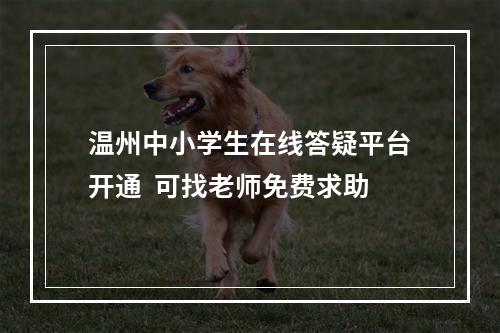 温州中小学生在线答疑平台开通  可找老师免费求助