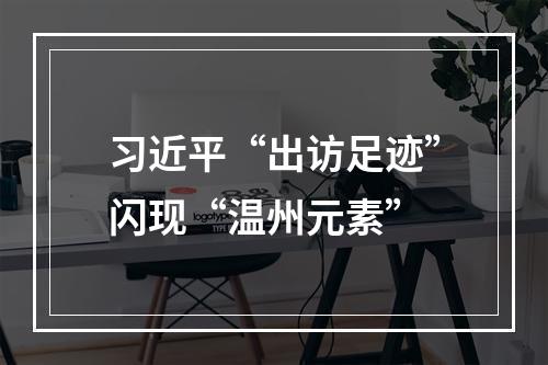 习近平“出访足迹”闪现“温州元素”