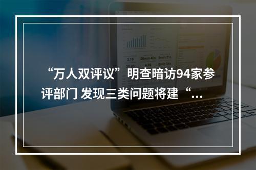 “万人双评议”明查暗访94家参评部门 发现三类问题将建“清单”整改