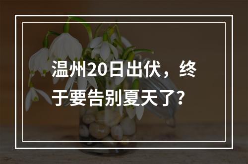 温州20日出伏，终于要告别夏天了？