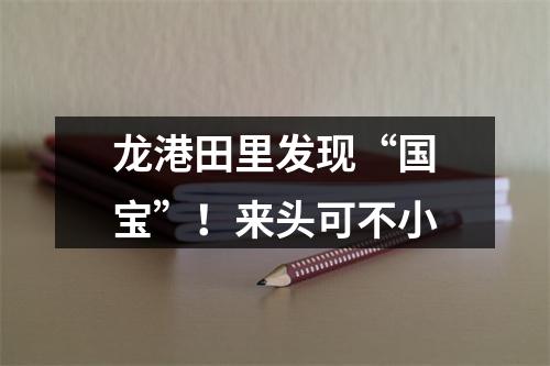 龙港田里发现“国宝”！来头可不小