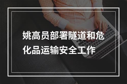 姚高员部署隧道和危化品运输安全工作