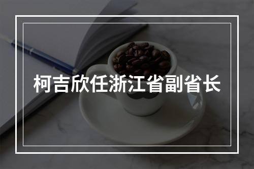 柯吉欣任浙江省副省长
