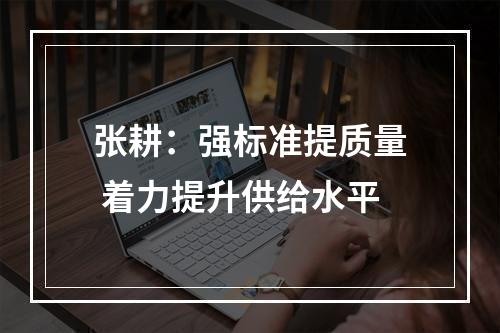 张耕：强标准提质量 着力提升供给水平