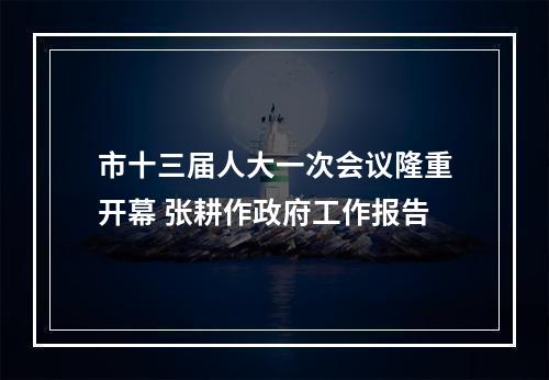 市十三届人大一次会议隆重开幕 张耕作政府工作报告