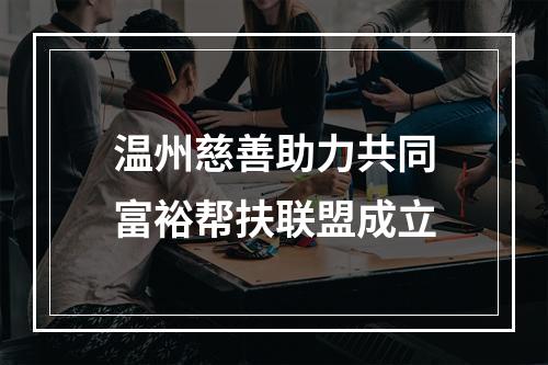温州慈善助力共同富裕帮扶联盟成立