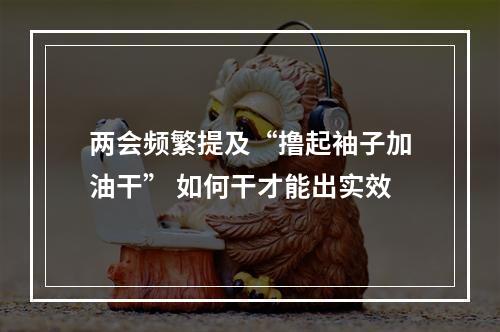 两会频繁提及“撸起袖子加油干” 如何干才能出实效