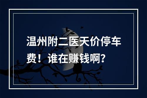温州附二医天价停车费！谁在赚钱啊？