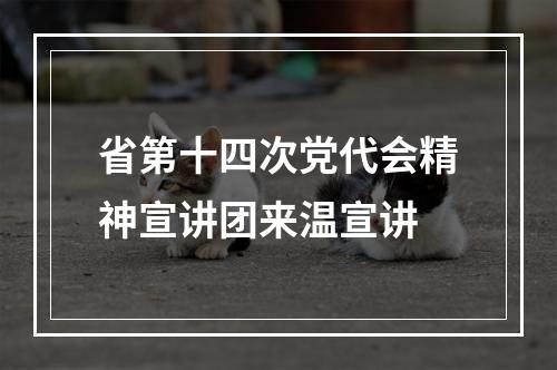 省第十四次党代会精神宣讲团来温宣讲