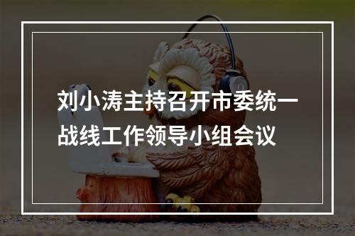 刘小涛主持召开市委统一战线工作领导小组会议