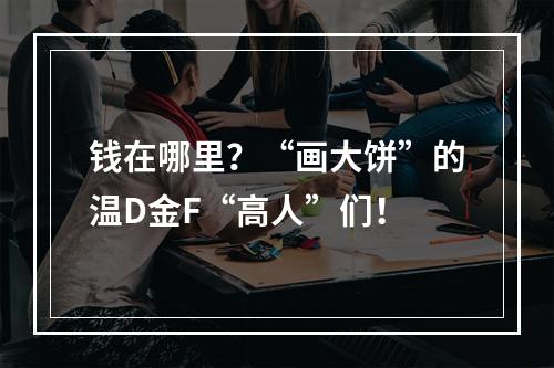 钱在哪里？“画大饼”的温D金F“高人”们！