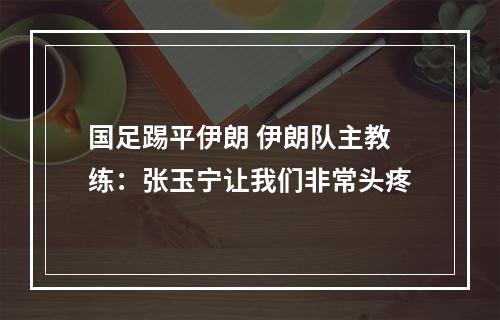 国足踢平伊朗 伊朗队主教练：张玉宁让我们非常头疼