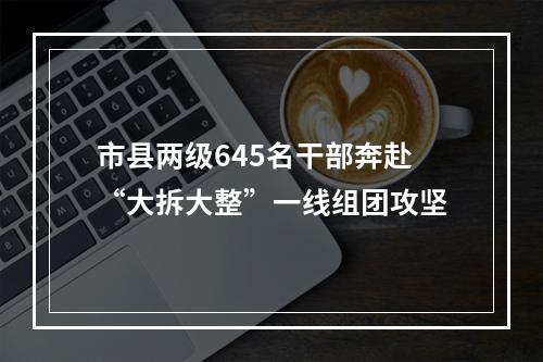 市县两级645名干部奔赴“大拆大整”一线组团攻坚