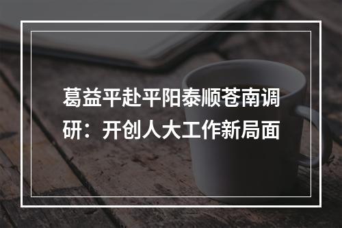 葛益平赴平阳泰顺苍南调研：开创人大工作新局面