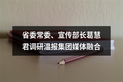 省委常委、宣传部长葛慧君调研温报集团媒体融合