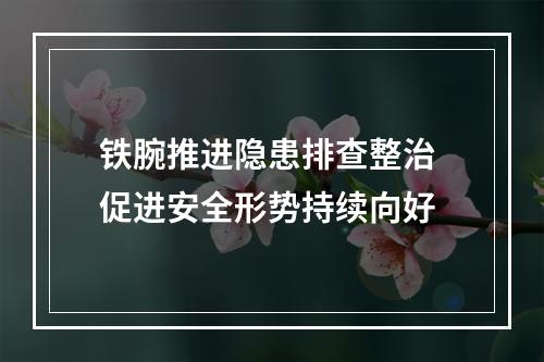 铁腕推进隐患排查整治 促进安全形势持续向好