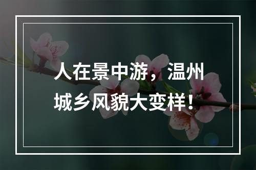 人在景中游，温州城乡风貌大变样！