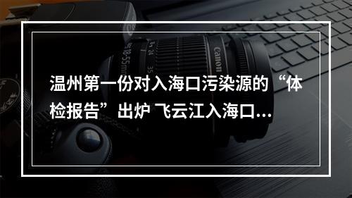 温州第一份对入海口污染源的“体检报告”出炉 飞云江入海口水质“亚健康”