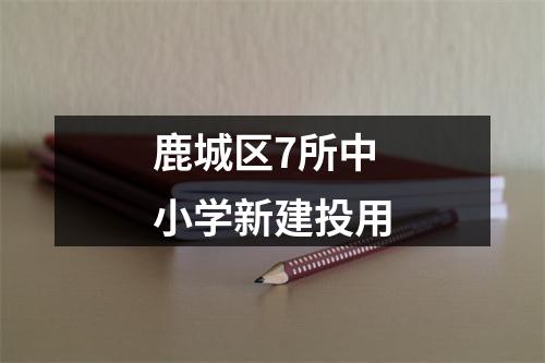 鹿城区7所中小学新建投用