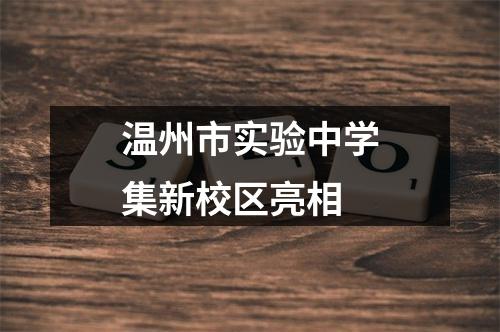 温州市实验中学集新校区亮相