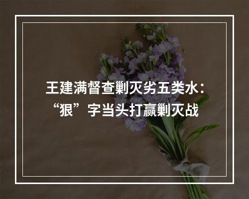 王建满督查剿灭劣五类水：“狠”字当头打赢剿灭战