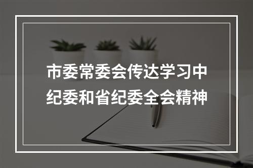 市委常委会传达学习中纪委和省纪委全会精神