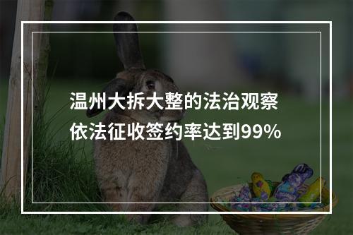温州大拆大整的法治观察 依法征收签约率达到99%
