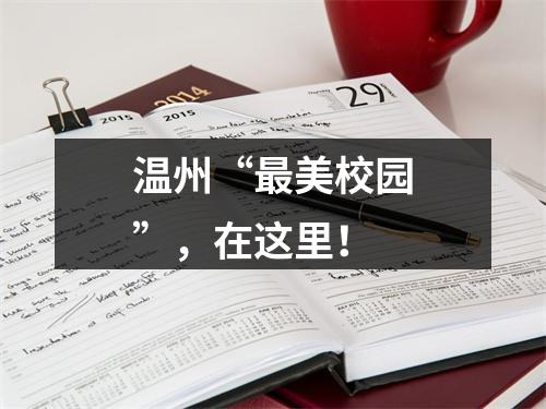 温州“最美校园”，在这里！