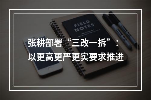 张耕部署“三改一拆”：以更高更严更实要求推进