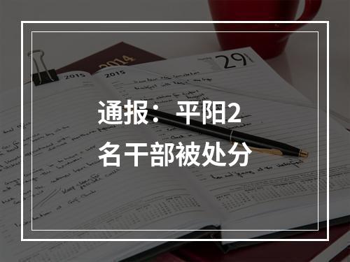 通报：平阳2名干部被处分