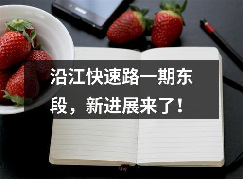 沿江快速路一期东段，新进展来了！