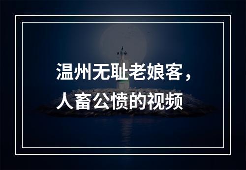 温州无耻老娘客，人畜公愤的视频