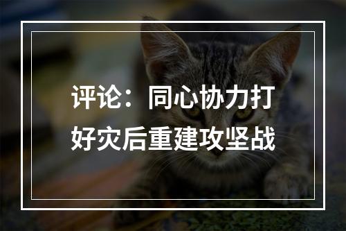 评论：同心协力打好灾后重建攻坚战