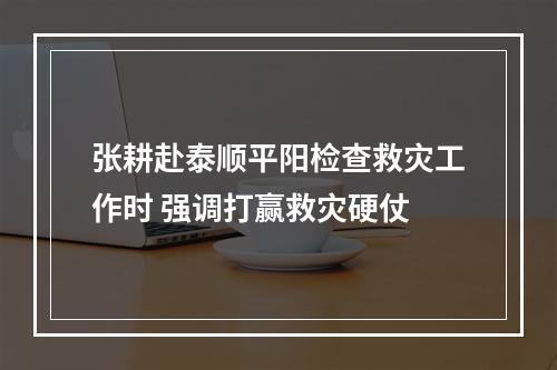 张耕赴泰顺平阳检查救灾工作时 强调打赢救灾硬仗