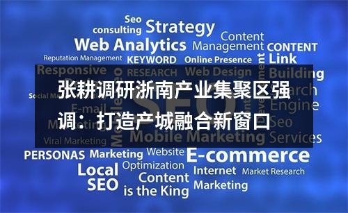 张耕调研浙南产业集聚区强调：打造产城融合新窗口