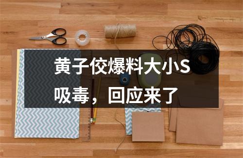 黄子佼爆料大小S吸毒，回应来了